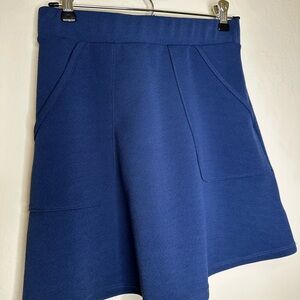 Le Lis Navy Blue Textured Mini Skirt